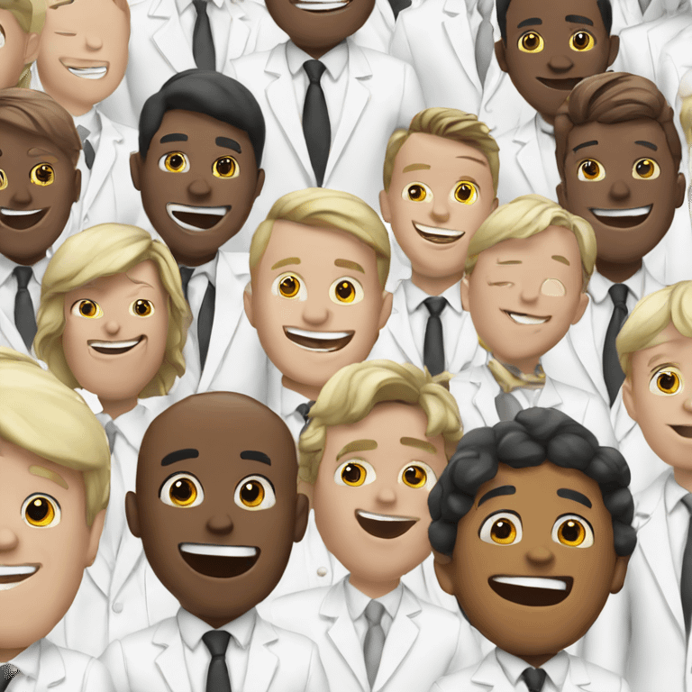 happy boys in white suits emoji