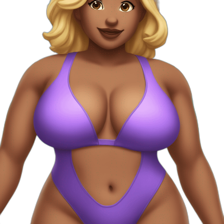 Slim-Thicc woman swimsuit posing (athletic build, perfect body, hourglass figure) emoji