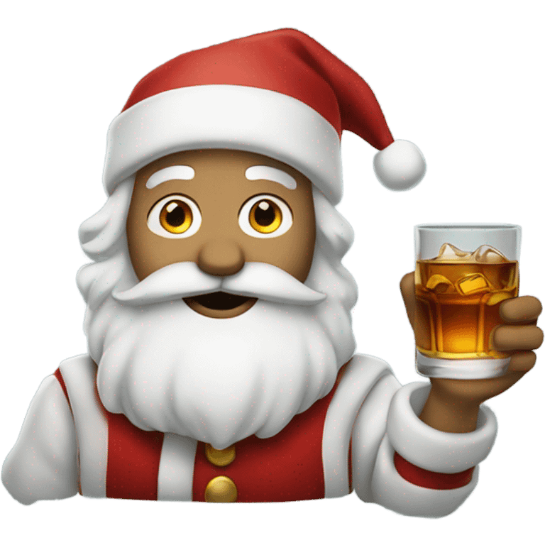 Santa with whiskey emoji