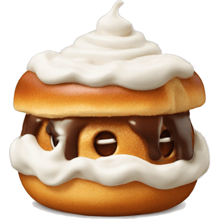 Cinnabon with cream  emoji