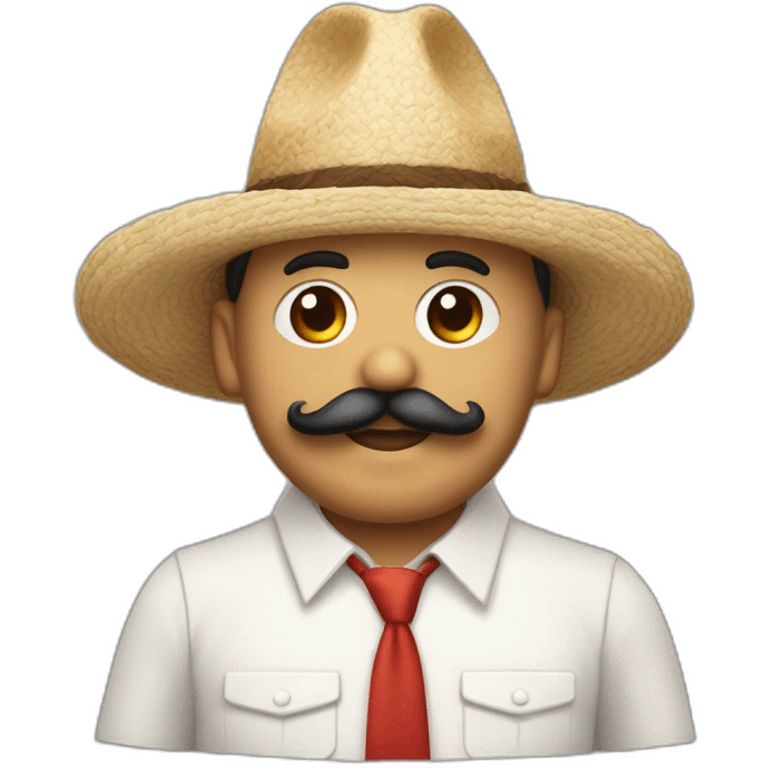 papi chifle con cuerpo y un bigote con sombrero de paja emoji