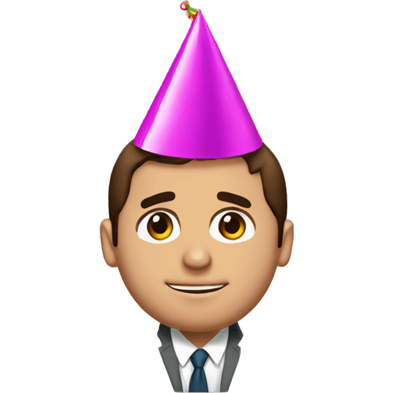 Michael Scott with a party hat emoji