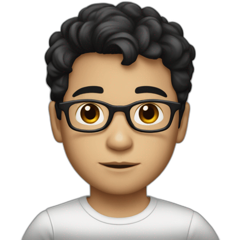 young age developer with glasses, black hair and brown eyes, white skin and hairstyle like Robert Downie Jr. emoji