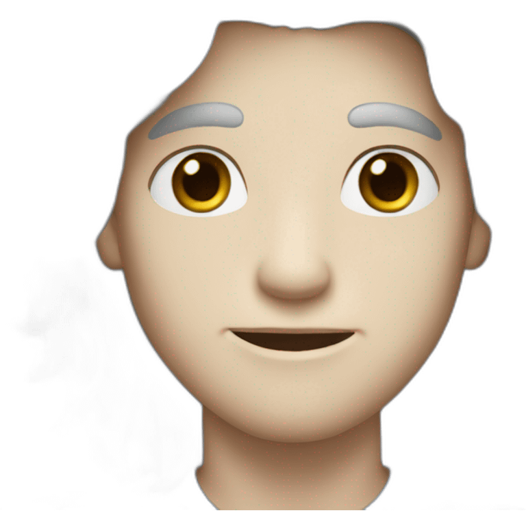 gray long haired man with blue eyes and white skin emoji