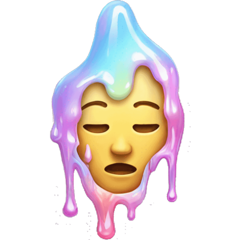 Holographic person melting emoji