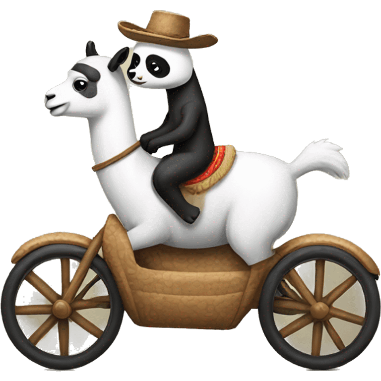 Llama riding panda  emoji