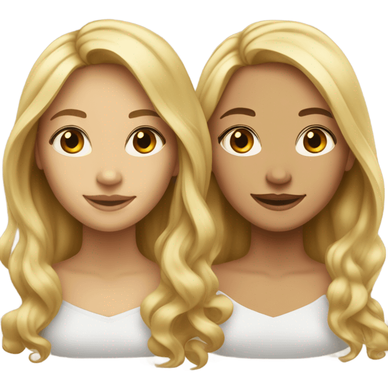 Blonde and brown haired girls emoji