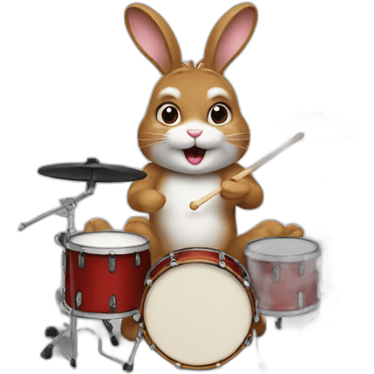 Bunny playing drums emoji