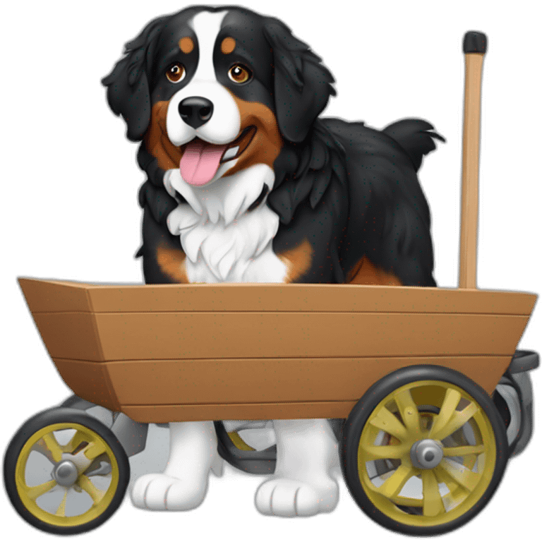 Bernese mountain dog hiking carting emoji