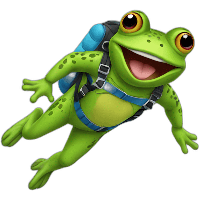 Skydiving Frog emoji