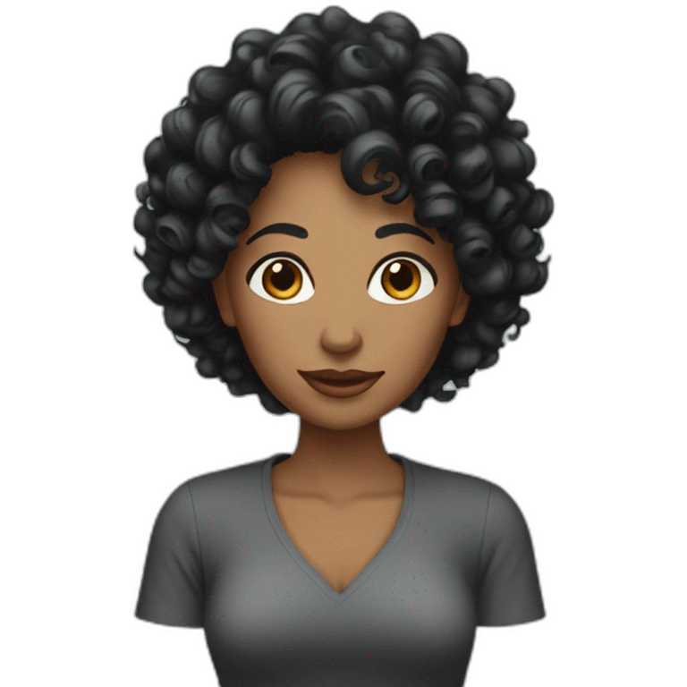 Curly black hair lady emoji