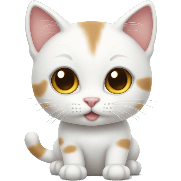 Cuttie little cat white emoji