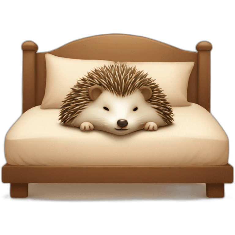 cute-sleep-hedgehog-on-his-pillow-in-his-bed emoji