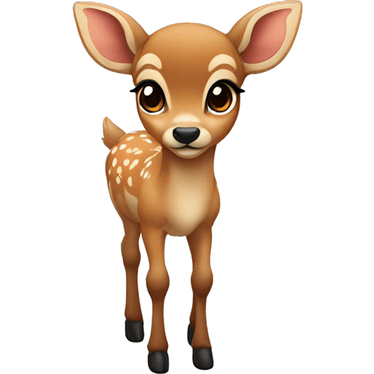 fawn deer with dark brown pretty eyes emoji