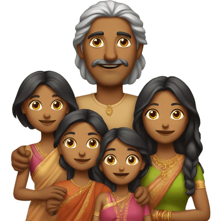 Indian(Mother father & 1 daughters) emoji