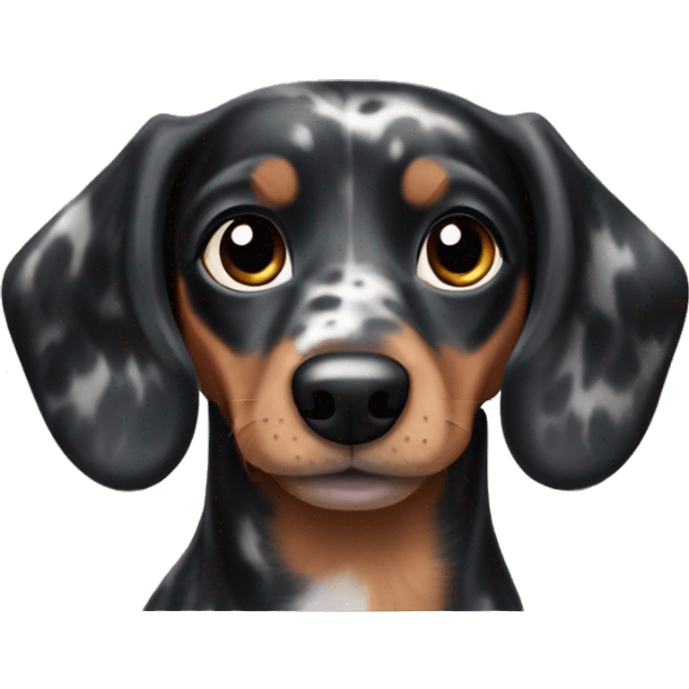 Black Merle mini dachshund  emoji