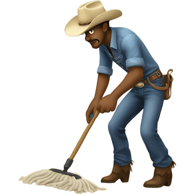 Cowboy mopping the floor emoji