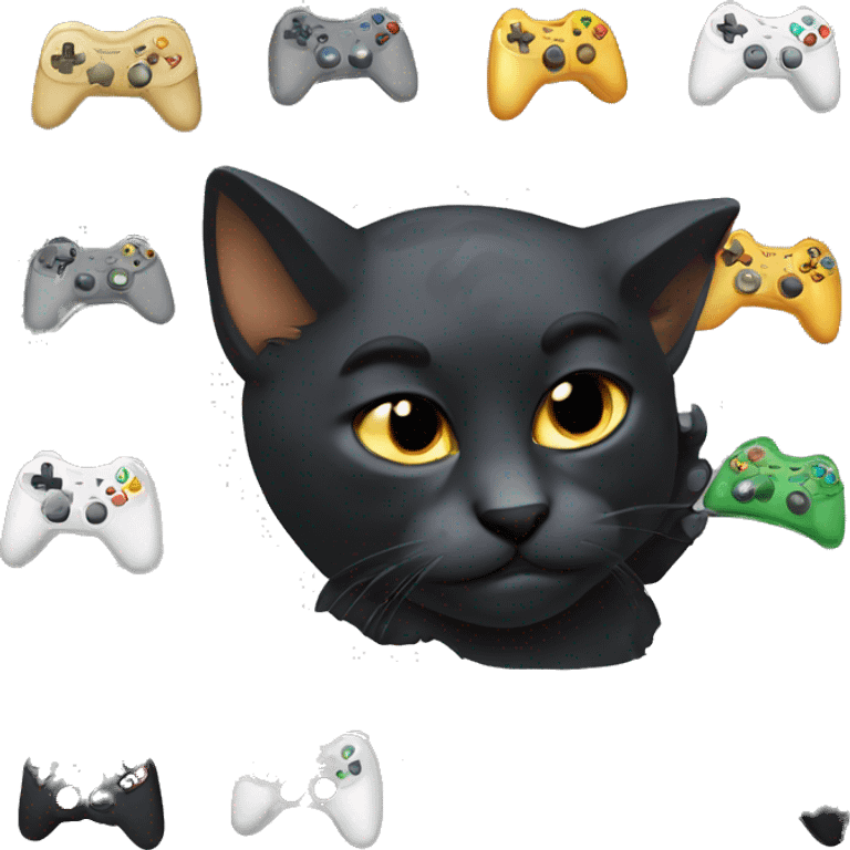 gato negro gamer loco emoji