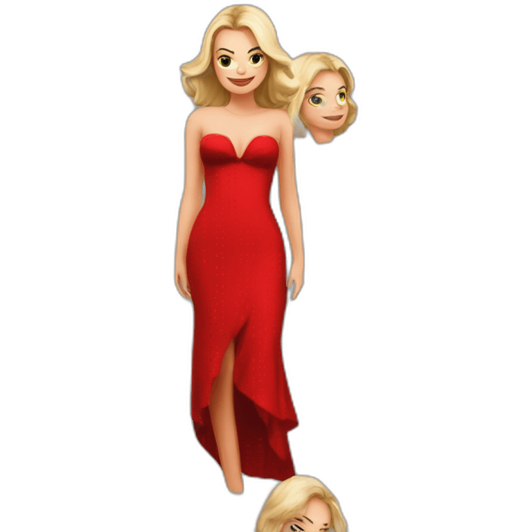 Margot robbie sexy red dress emoji