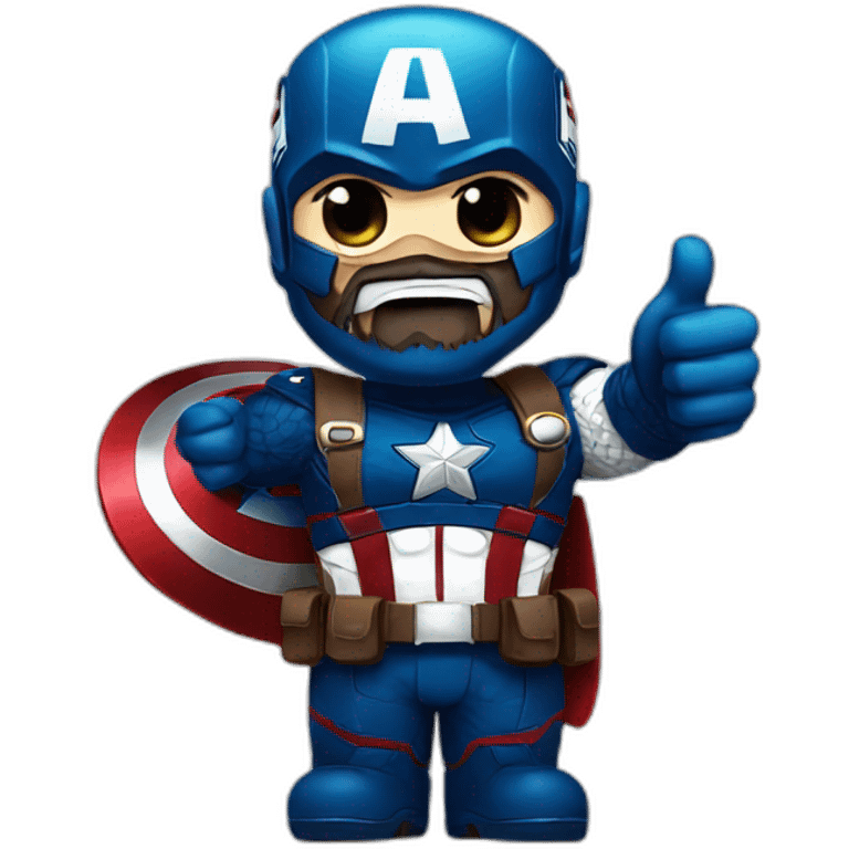 Bearded Captain america thumb up emoji