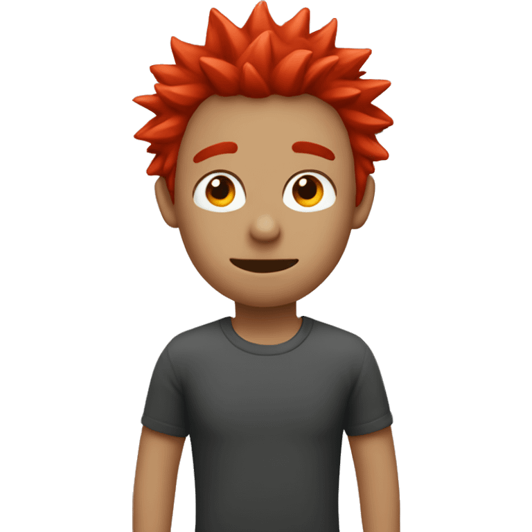 stickman with red spike hair emoji