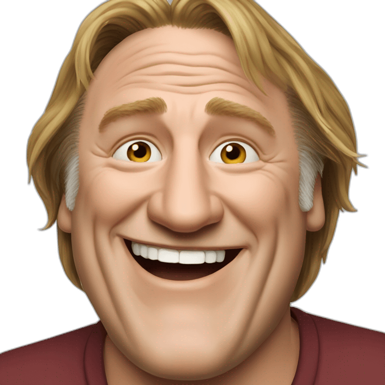 Gérard Depardieu laughting emoji