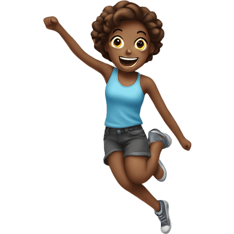 girl jump happy emoji