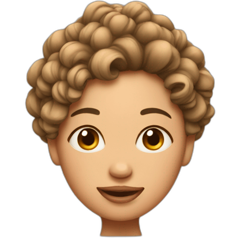 pregnant woman with funny hair emoji