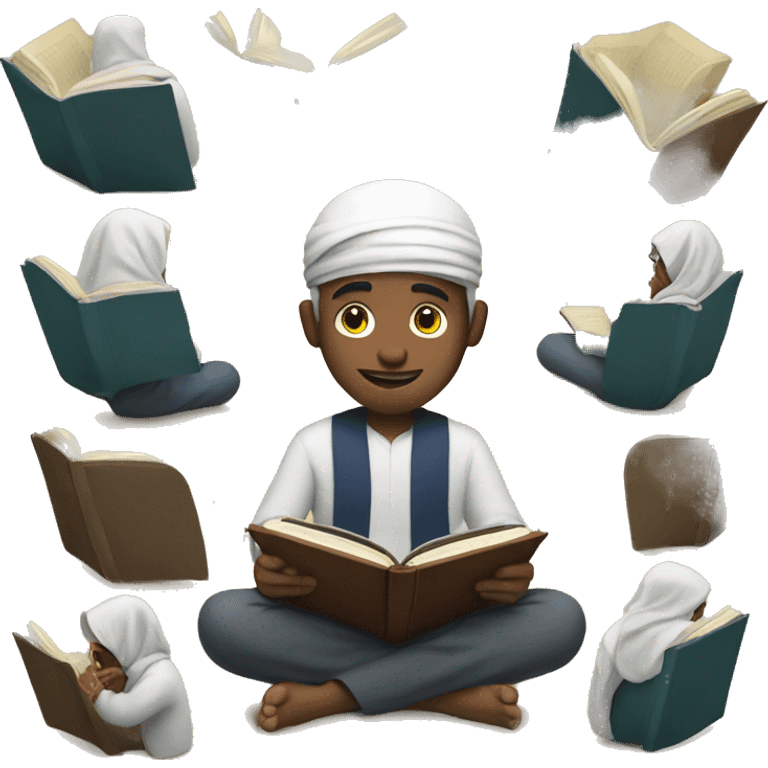 A man reading the Quran emoji