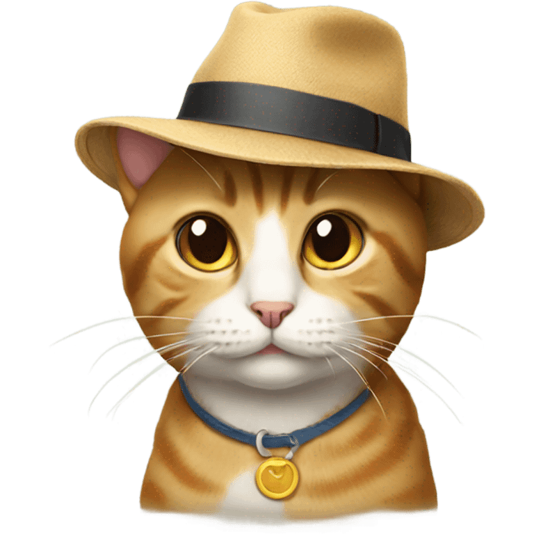 Cat wearing a hat emoji