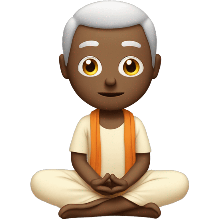 Old Yogi in deep meditation in lotus position emoji