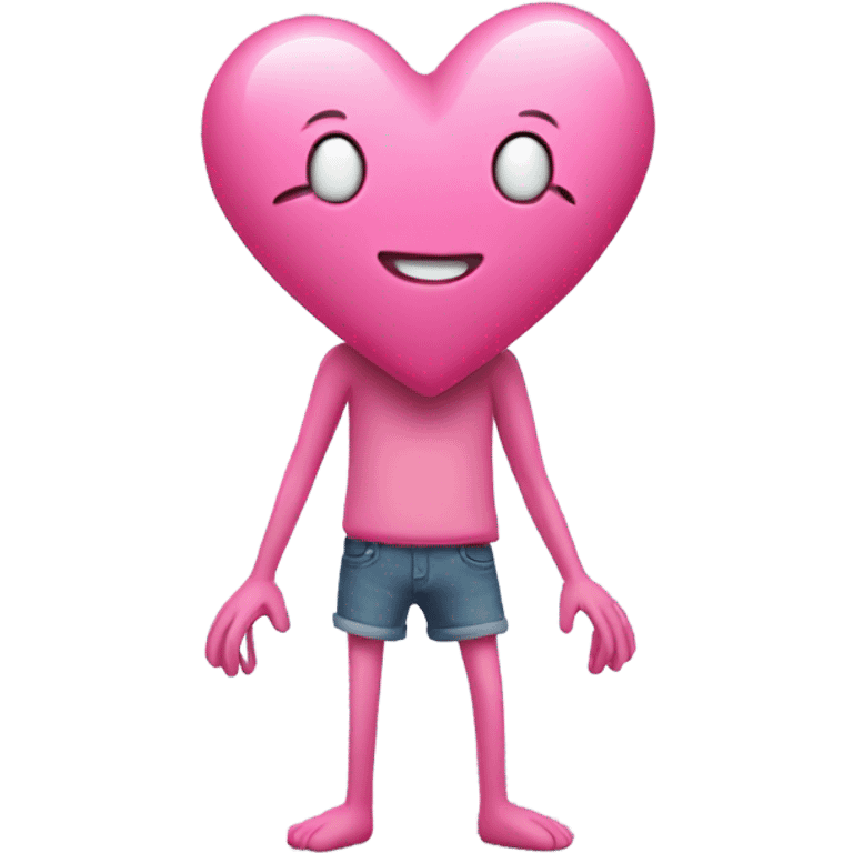 Pink heart with arms and legs  emoji