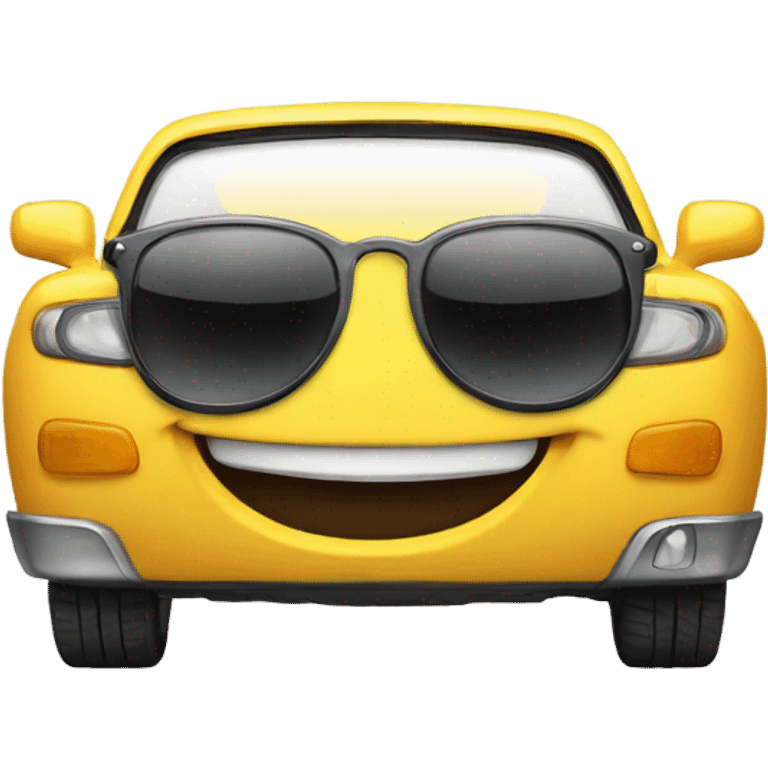 Car with sunglasses laughing  emoji