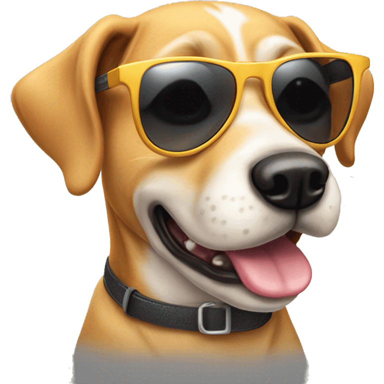 drooling dog with sun glasses  emoji