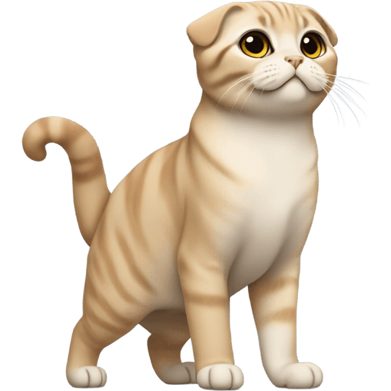 scottish fold cat standing like a meerkat emoji