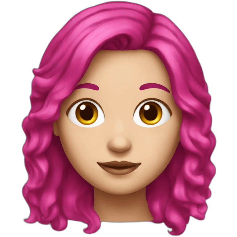 White girl with a magenta hair emoji