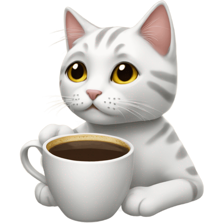 cats drinking a coffee emoji