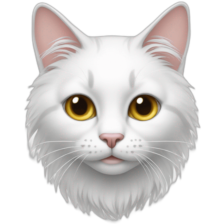 Cat white long poil emoji