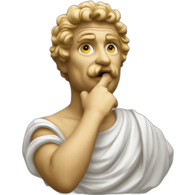 Italian statue saying shut up emoji