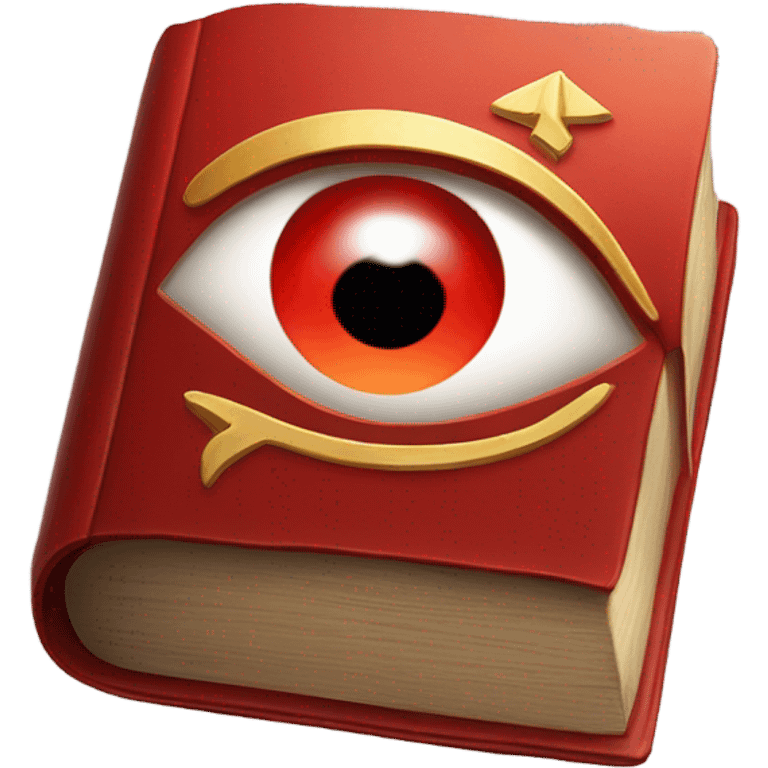 red magical book eye symbol in middle emoji