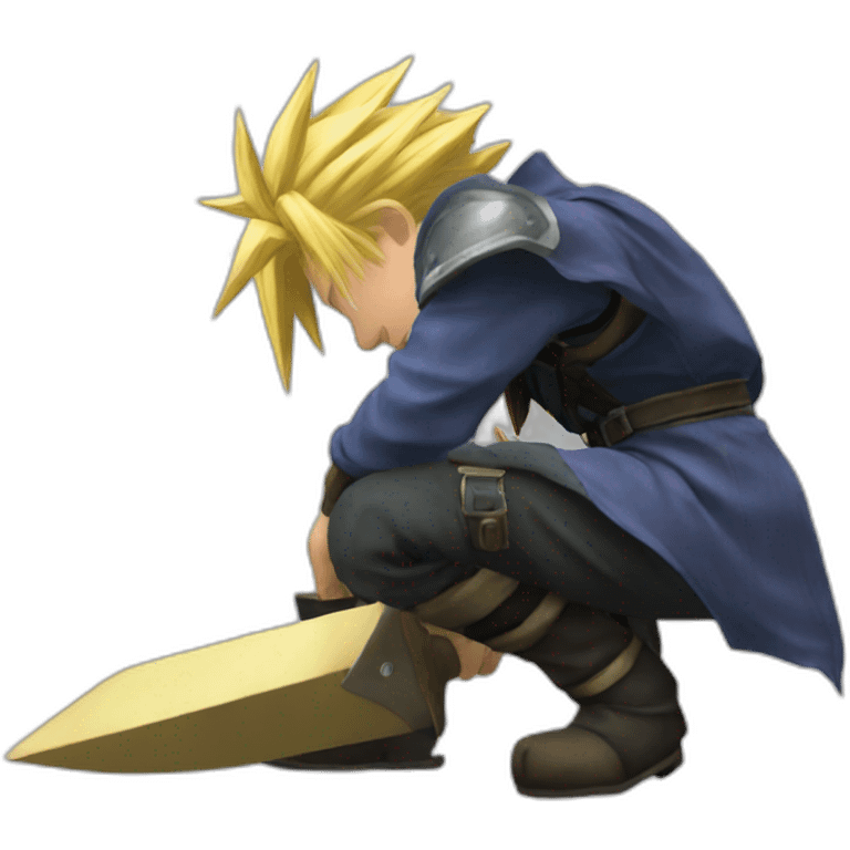 Cloud strife bowing emoji