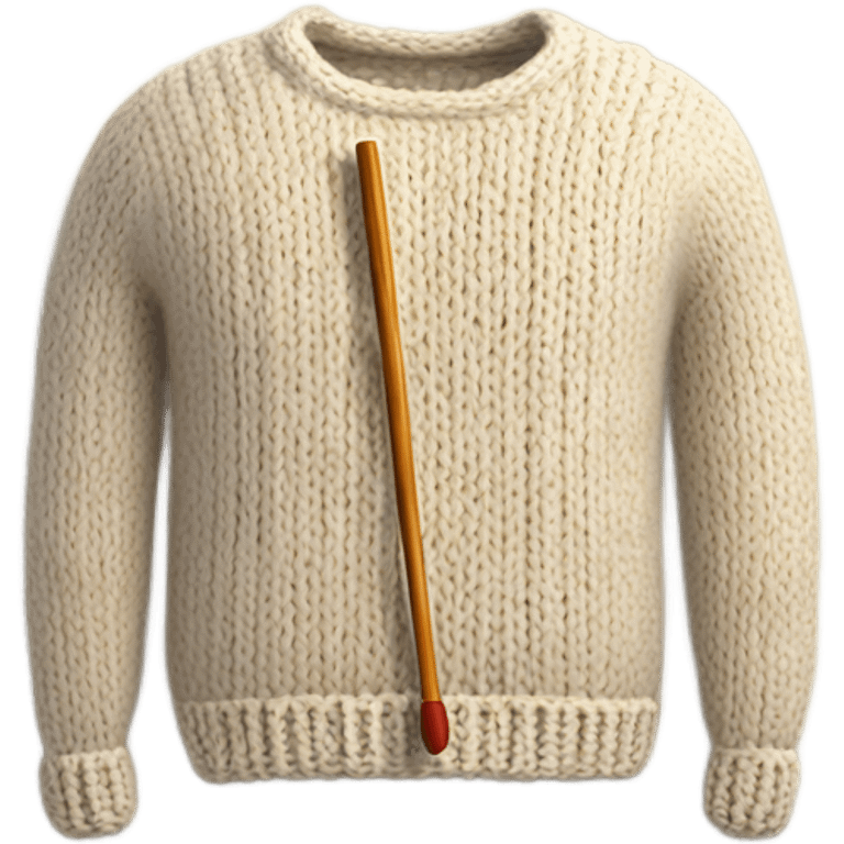 half knit sweater with knitting needles emoji