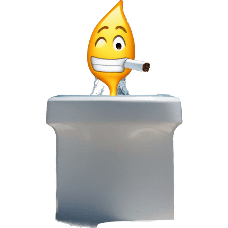 Cigarette on a water fountain emoji