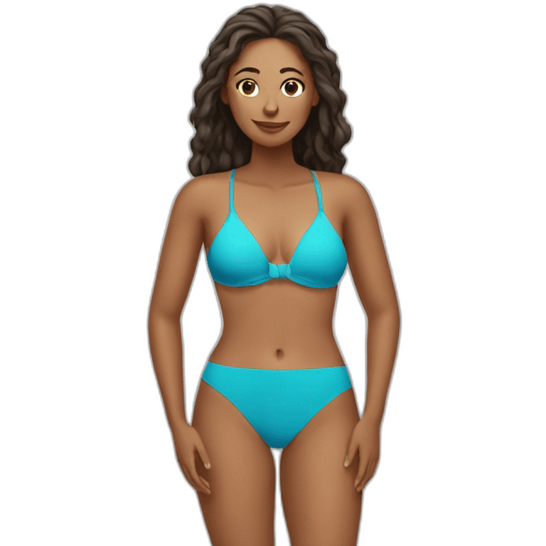 Woman in swimsuit, swimming in the sea emoji