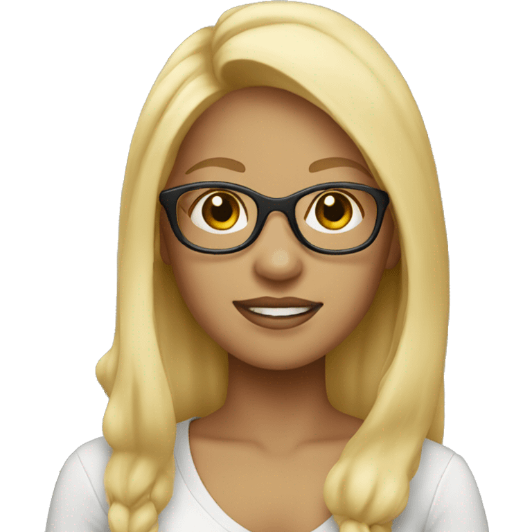 girl with glasses and blonde hair emoji