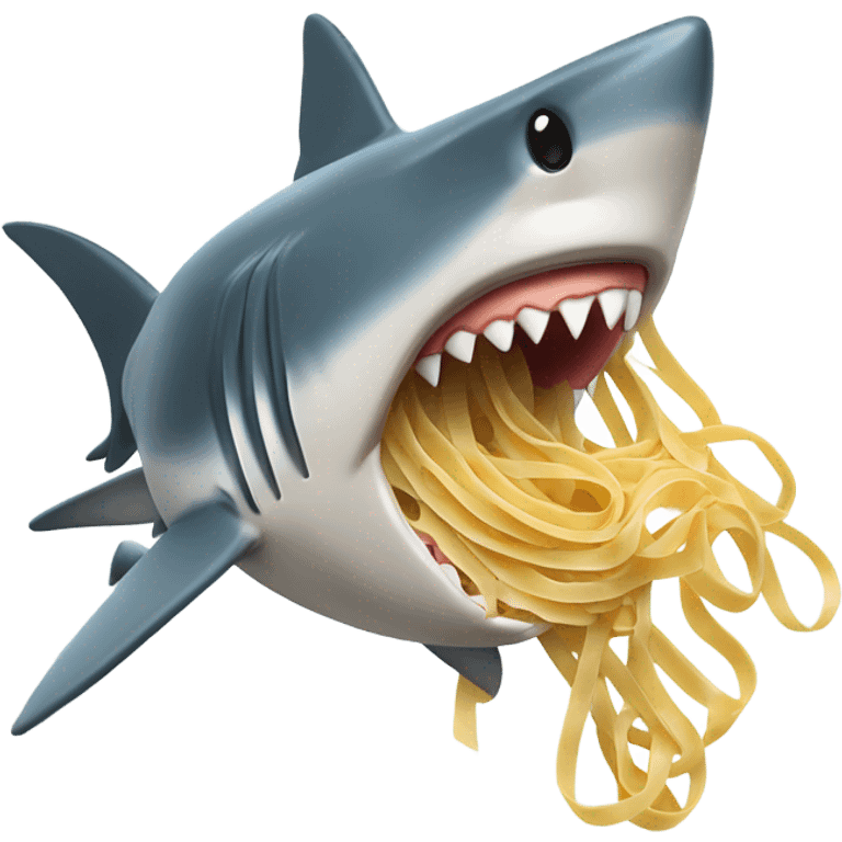 Shark eating a linguine emoji