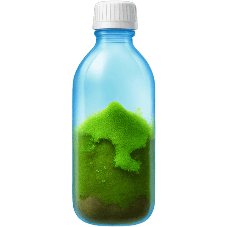 A water bottle with moss growing on it emoji