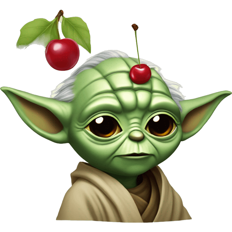 yoda with cherry emoji