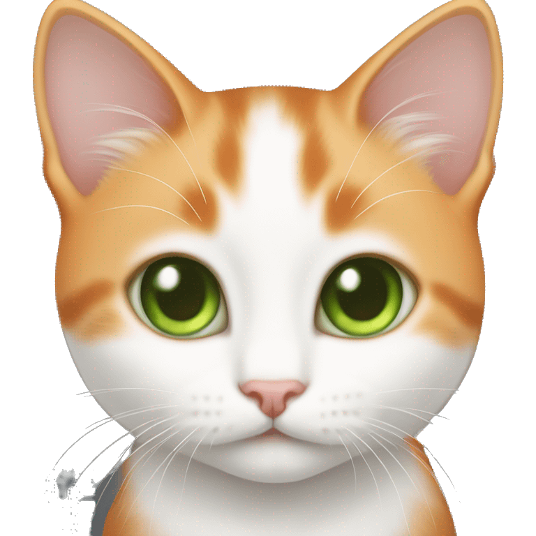 Orange and white kitten with green eyes emoji