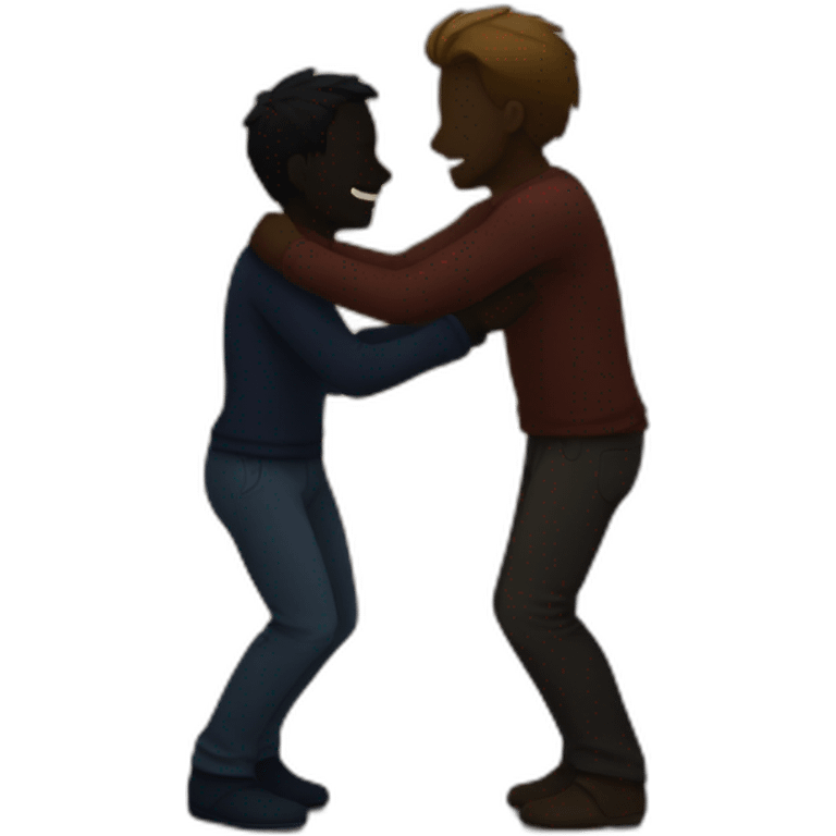 Two shadows hug emoji